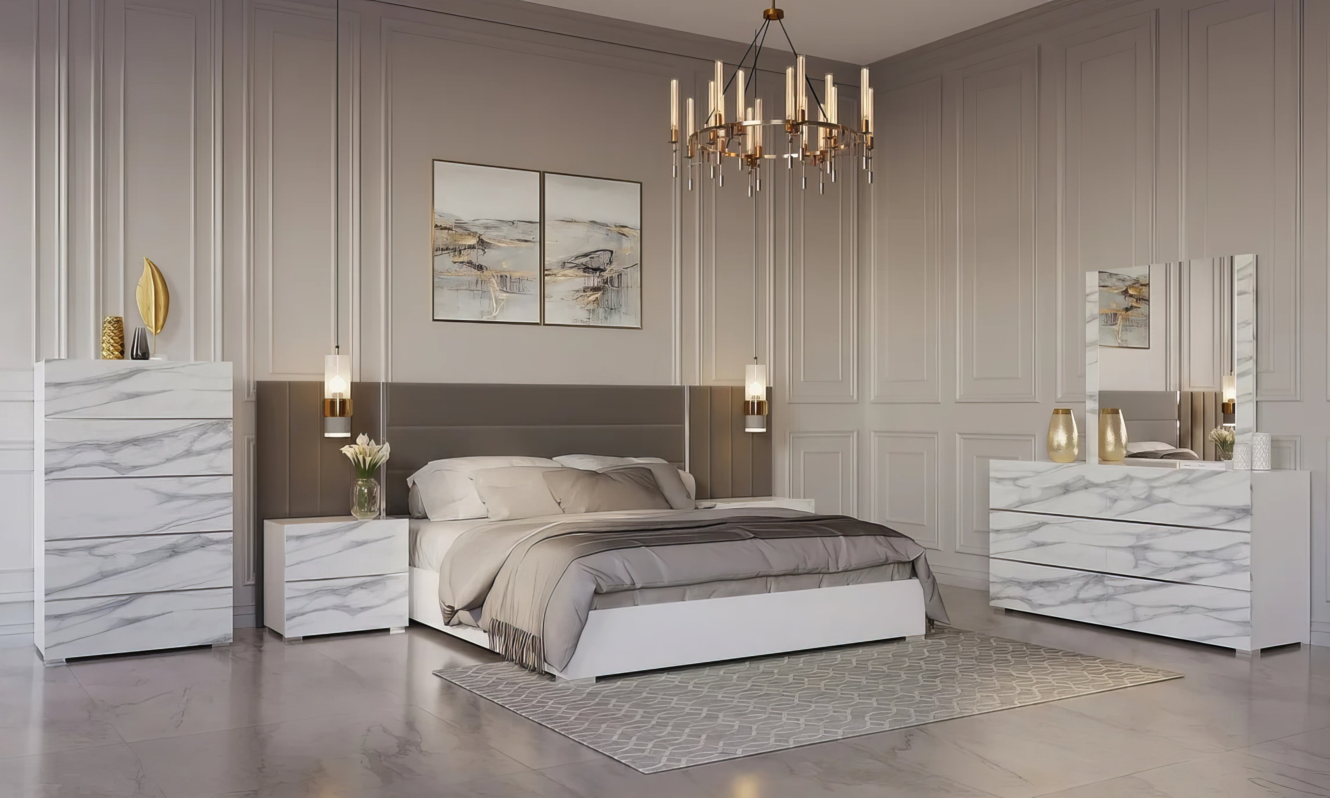 Nina Collection Bedroom 5 Pieces – Grandiscountfurniture