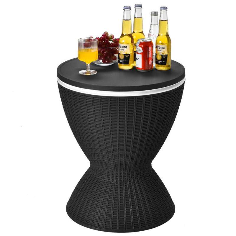 3 Pieces Outdoor Rattan Bar Table with Extendable Tabletop