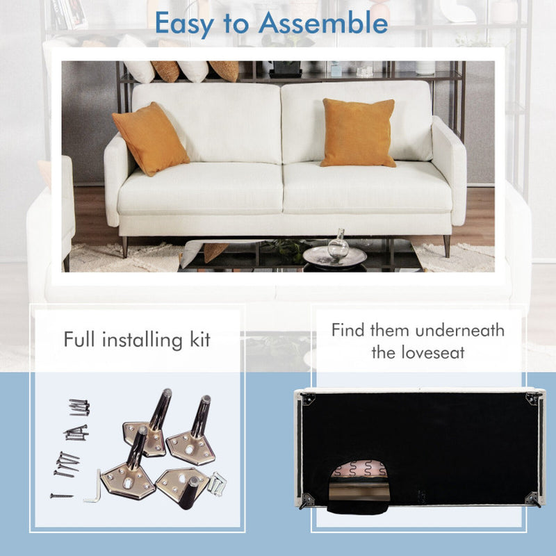 Modern Loveseat with Comfy Backrest Cushions