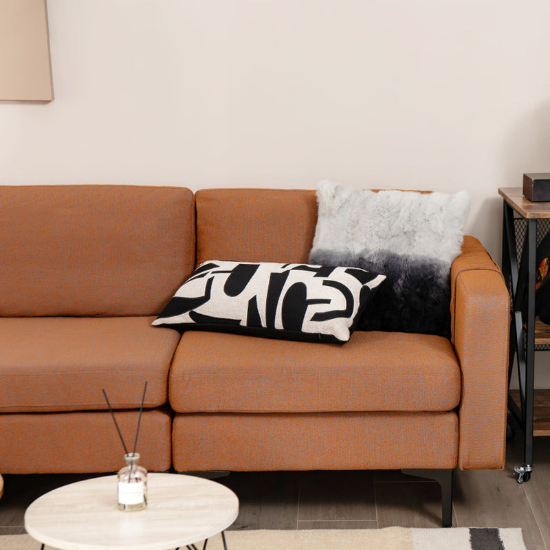3-Seat Sectional Sofa Couch with Armrest Magazine Pocket and Metal Leg