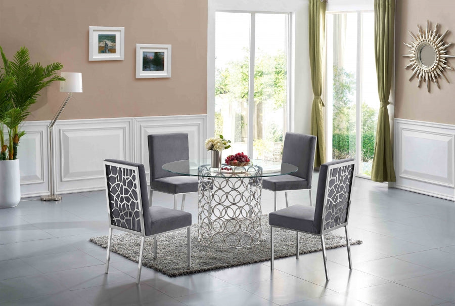 Gray Chrome Dining set