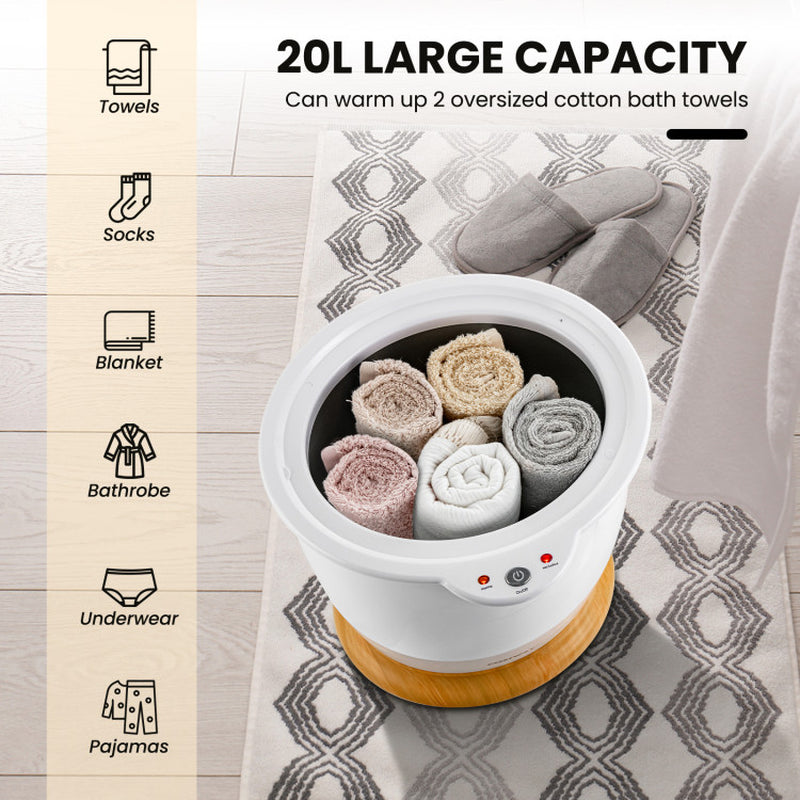 Bathroom Towel Warmer Bucket with Fragrance Holder and Auto Shut