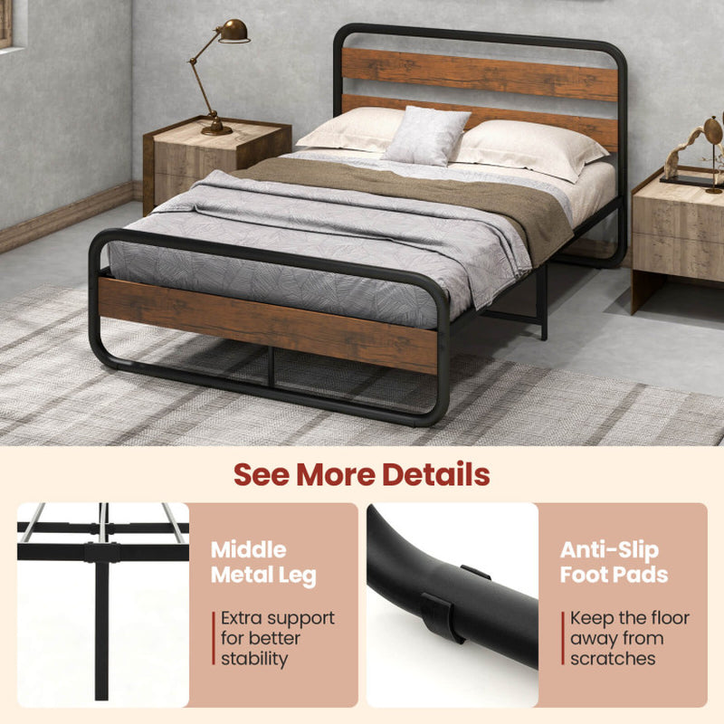 Arc Platform Bed with Headboard and Footboard
