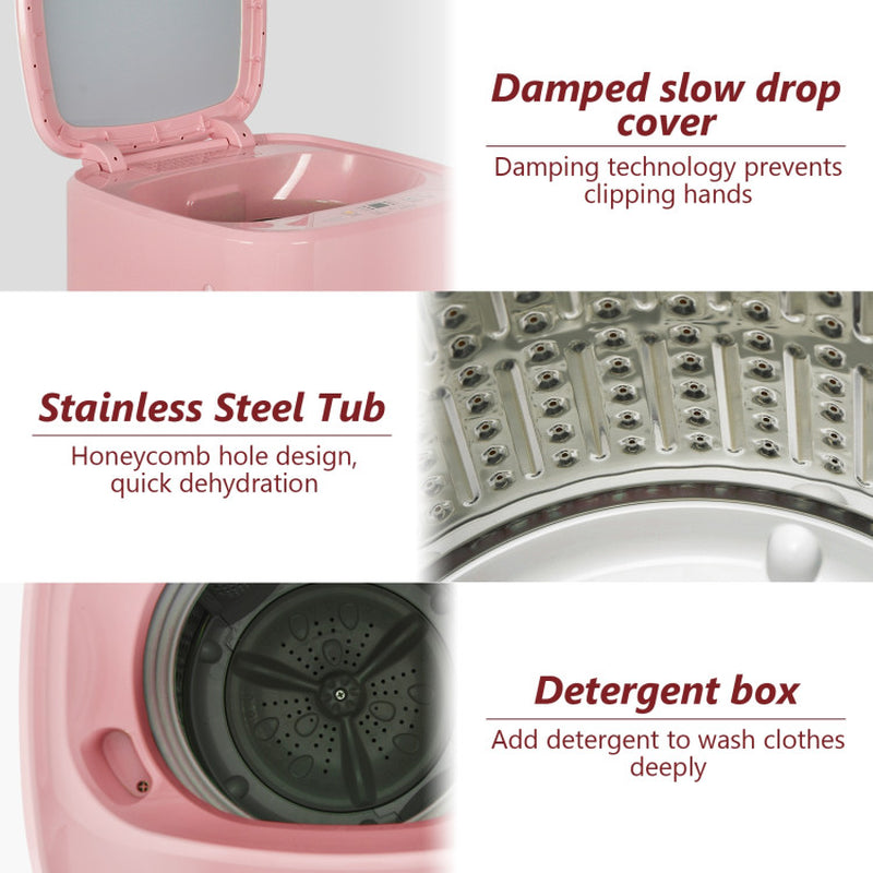 8Lbs Portable Fully Automatic Washing Machine with Drain Pump
