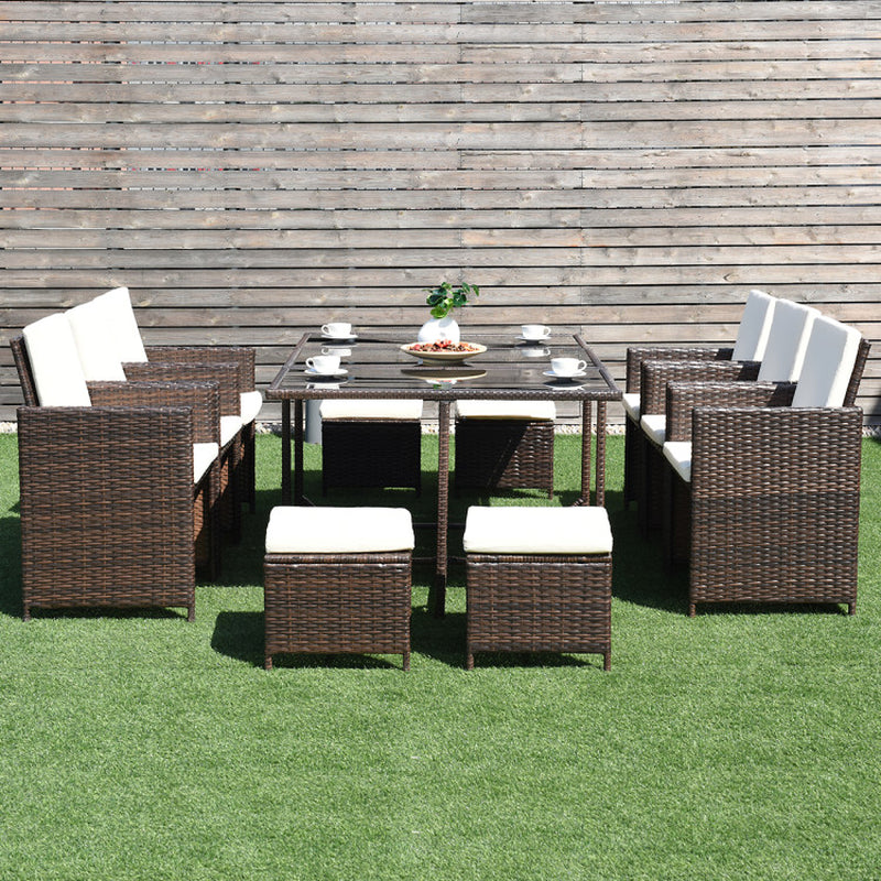 11 Pieces Outdoor Patio Dining Set