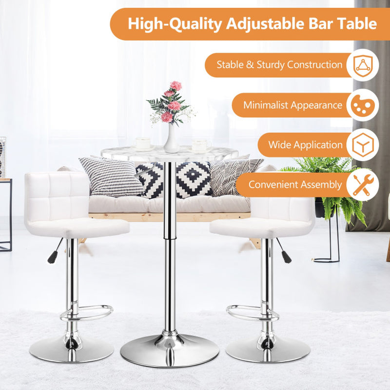 360° Swivel round Pub Table with Height Adjustable