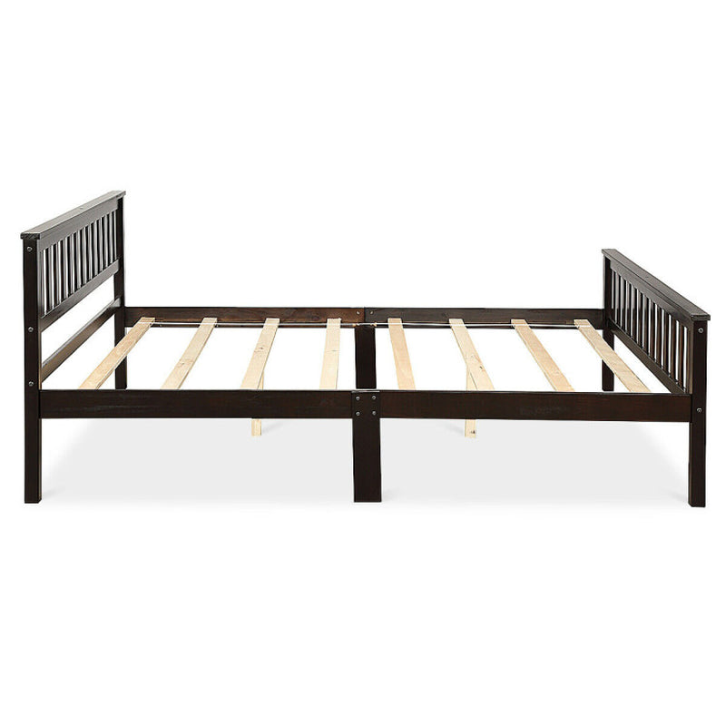 Deluxe Solid Wood Platform Bed with Headboard and Footboard