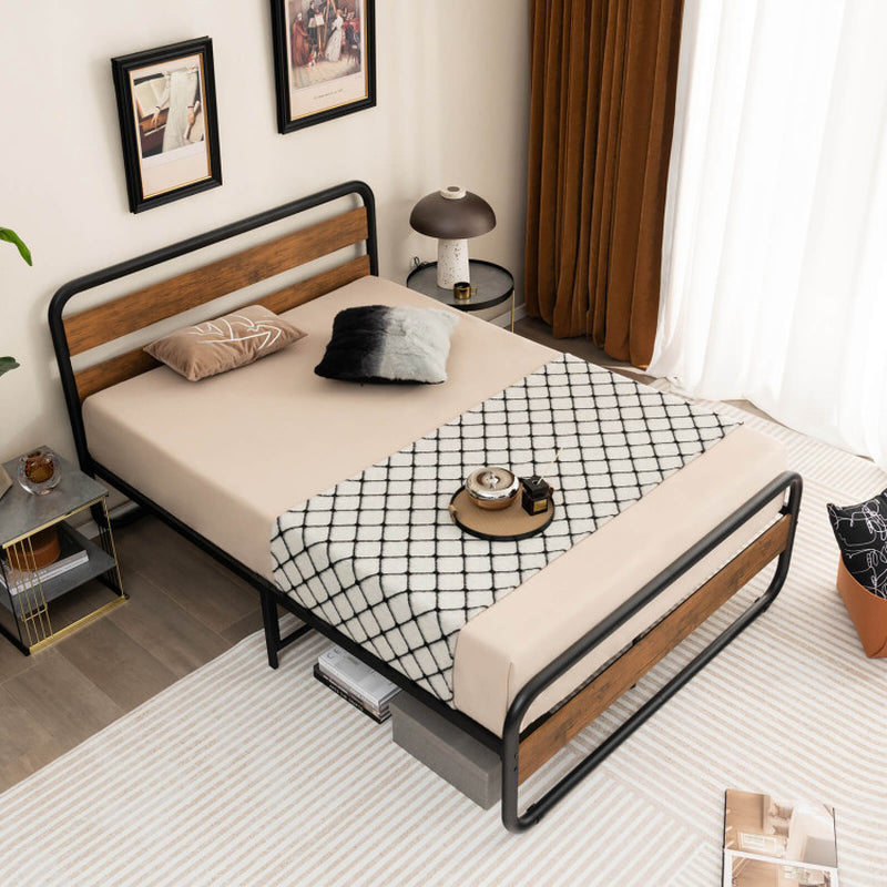 Arc Platform Bed with Headboard and Footboard
