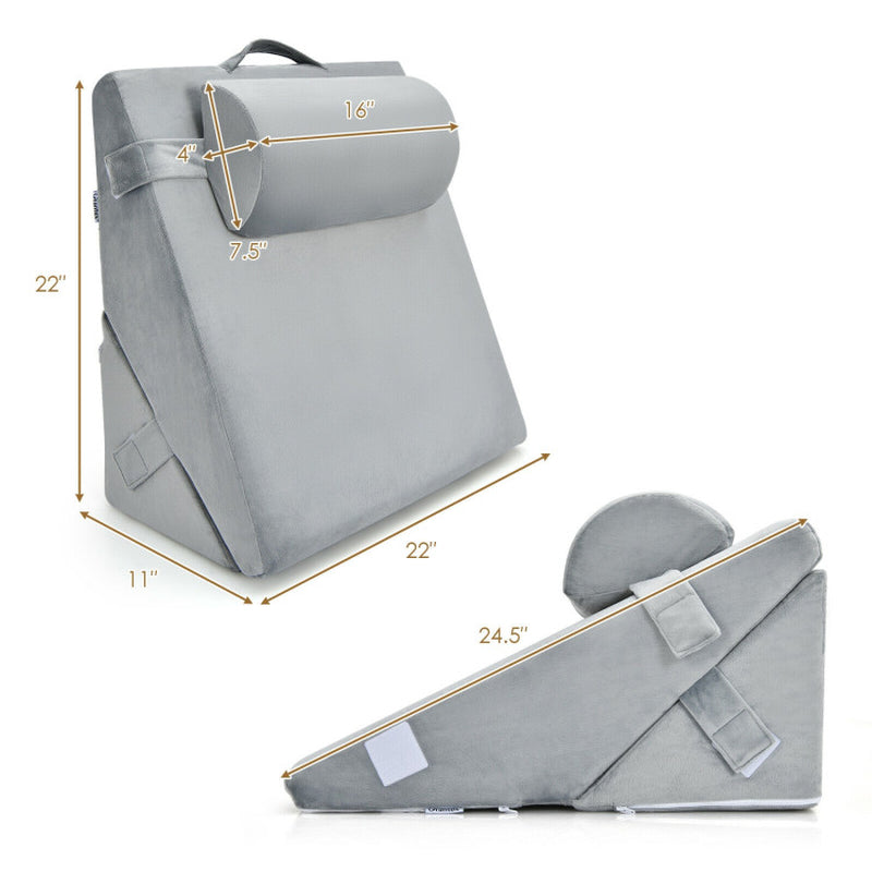 Adjustable Memory Foam Incline Pillow with Head Support for Sleeping Reading