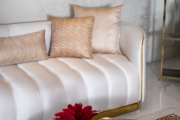 Gracie Ivory Velvet Sofa & Loveseat