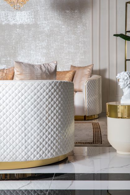 Gracie Ivory Velvet Sofa & Loveseat