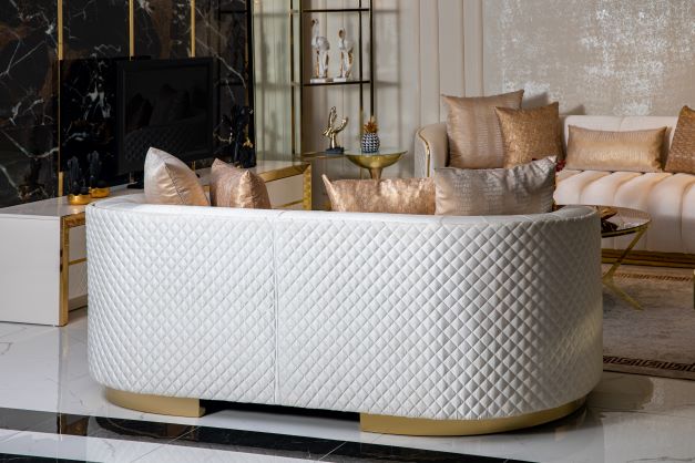 Gracie Ivory Velvet Sofa & Loveseat