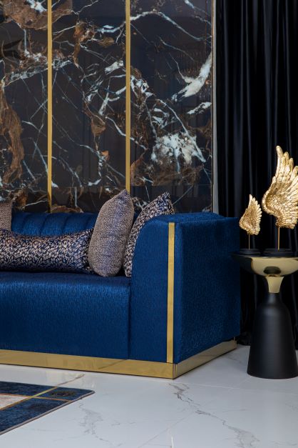 Harley Navy Velvet Sofa & Loveseat