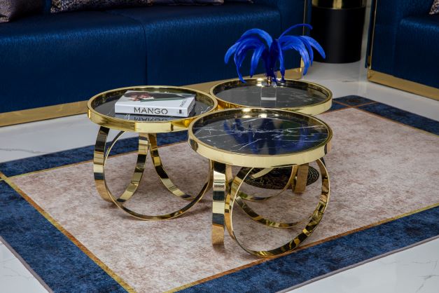 Harley Navy Velvet Sofa & Loveseat
