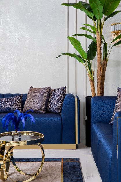 Harley Navy Velvet Sofa & Loveseat