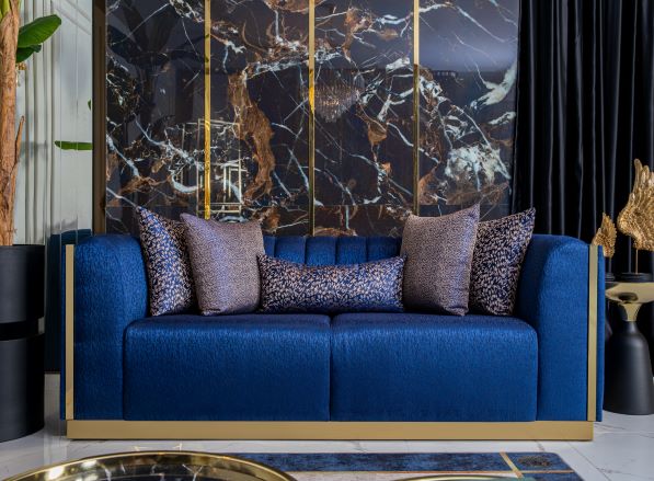 Harley Navy Velvet Sofa & Loveseat