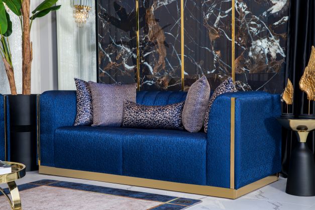 Harley Navy Velvet Sofa & Loveseat