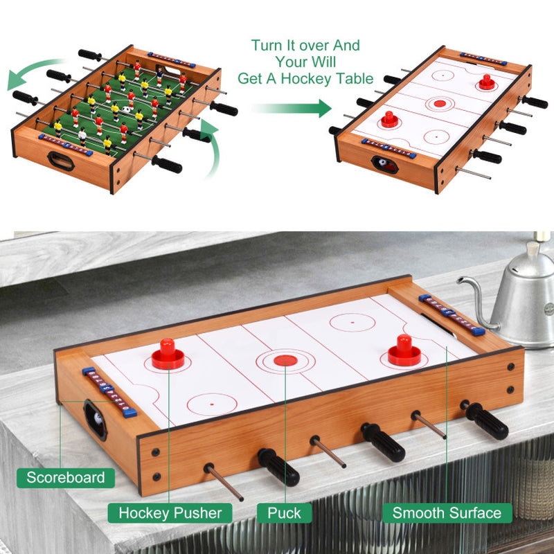 2-In-1 Indoor/Outdoor Air Hockey Foosball Game Table