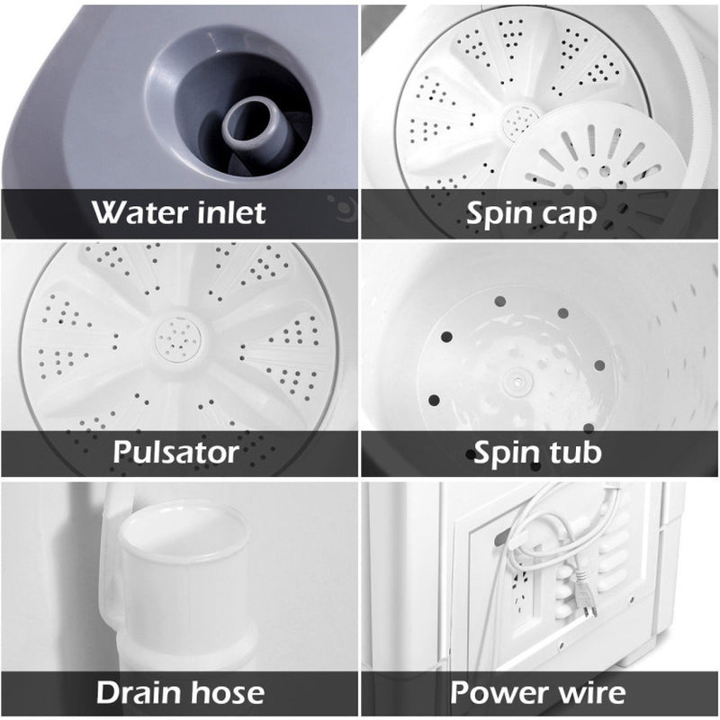 20 Lbs Portable Semi-Automatic Twin-Tub Washing Machine