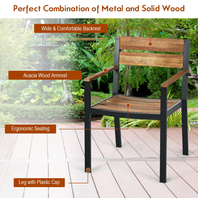 7 Pieces Patented Outdoor Patio Dining Table Set with Hole