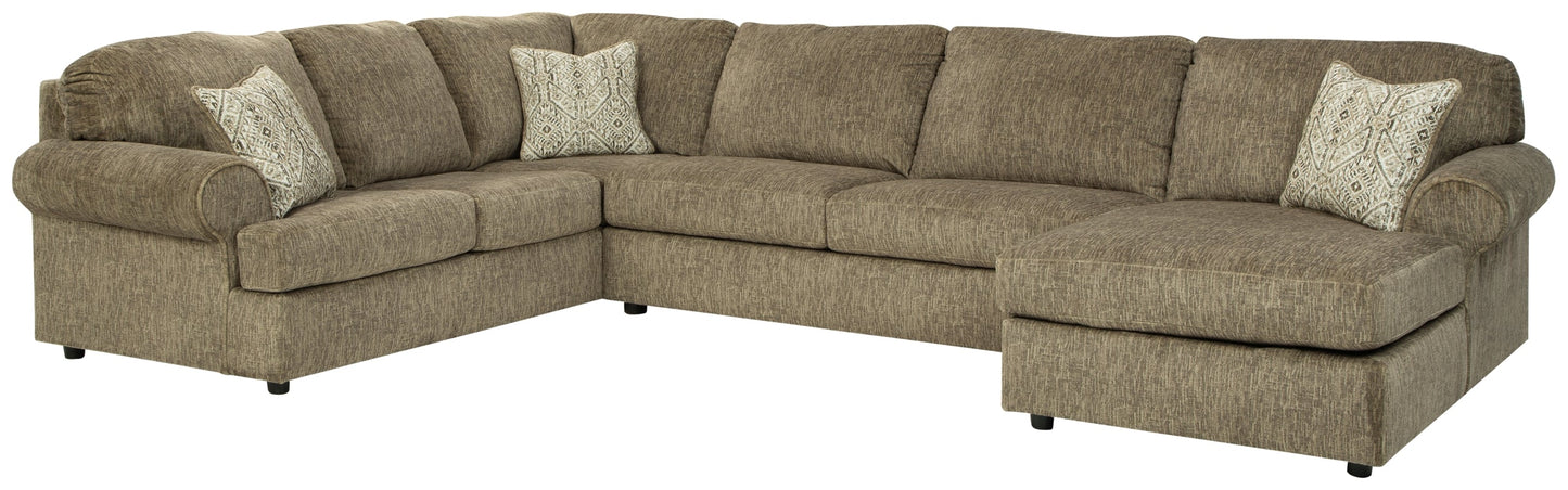 Hoylake Chocolate 3-Piece Sectional with Chaise | 56402S1