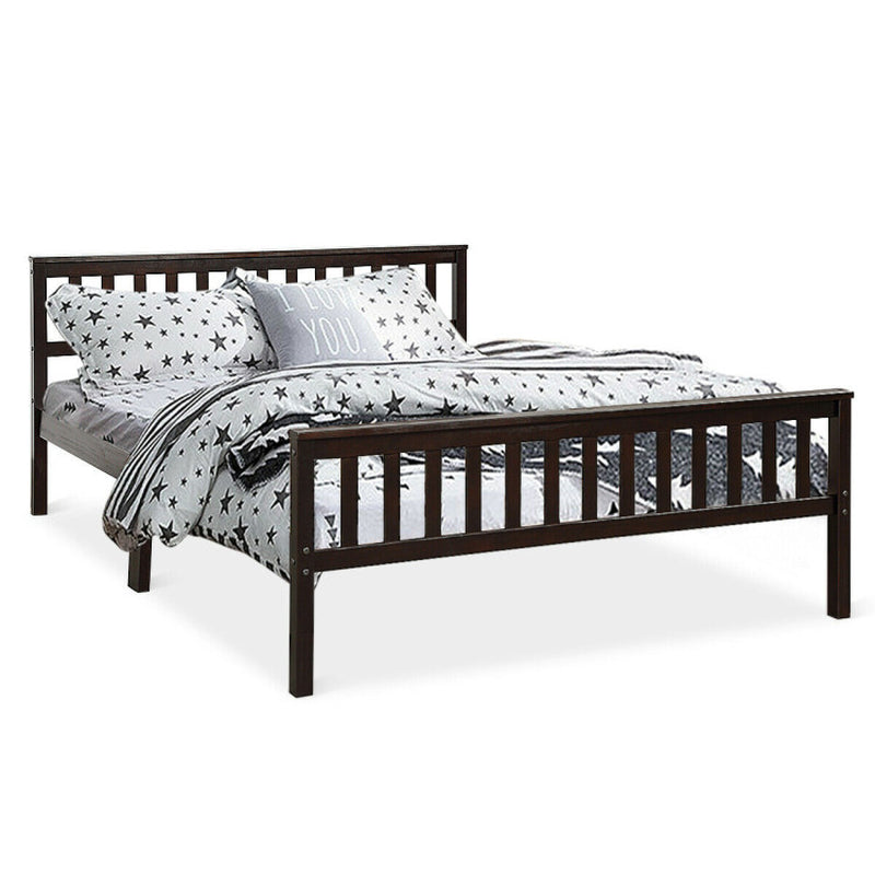 Deluxe Solid Wood Platform Bed with Headboard and Footboard