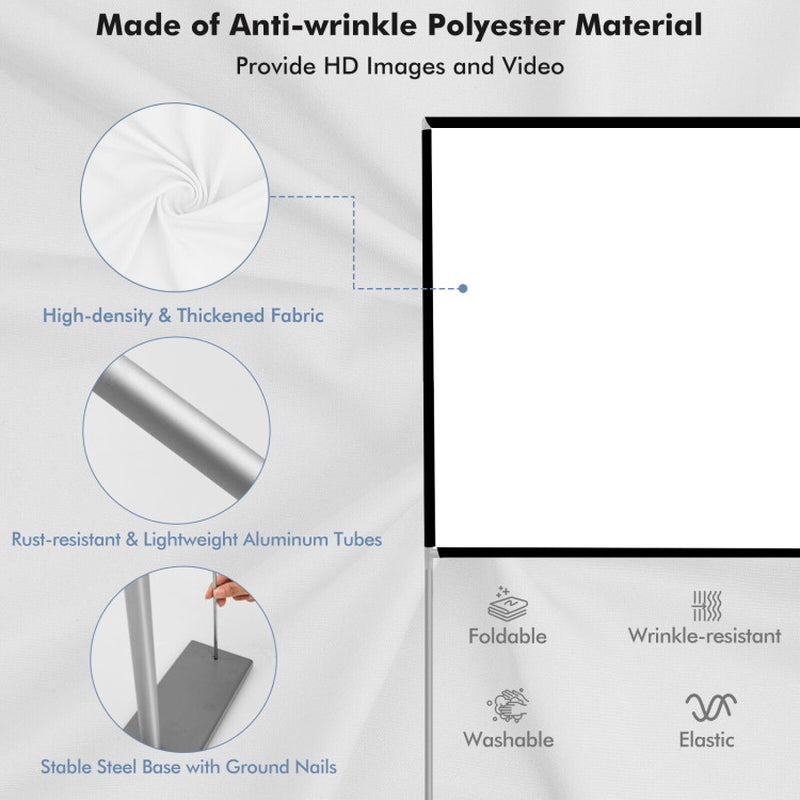 100/120 Inch Portable Projector Screen with Stand and Carry Bag