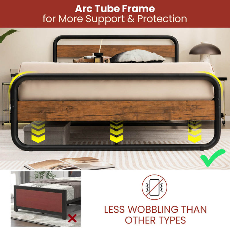Arc Platform Bed with Headboard and Footboard