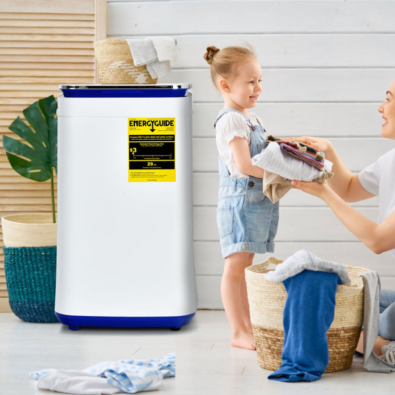 7.7 Lbs Compact Full Automatic Washing Machine with Heating Function Pump