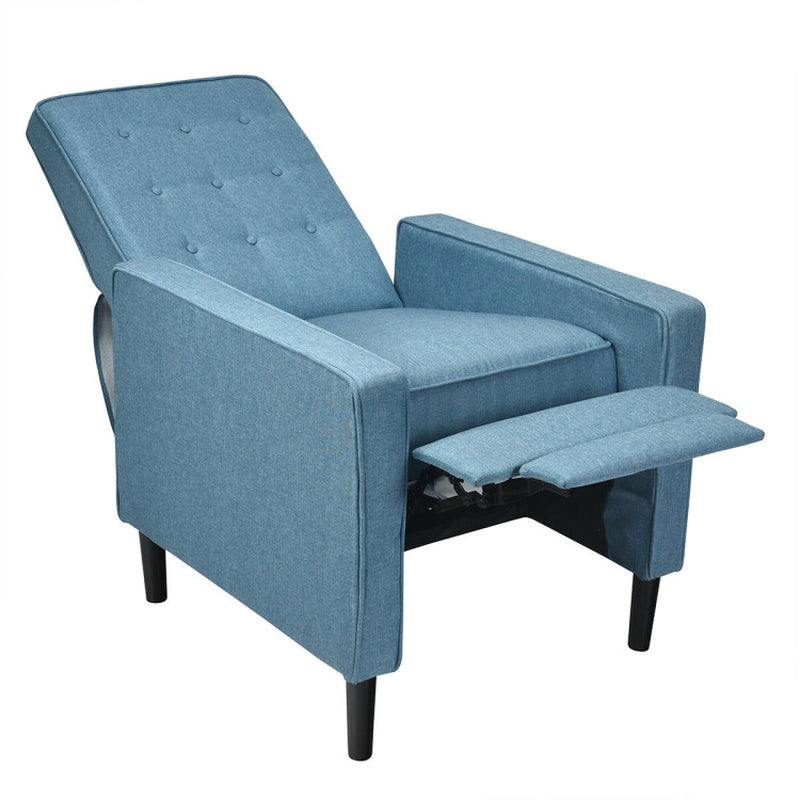 Modern Fabric Push-Back Recliner Chair with Button-Tufted Back and Thick Cushion