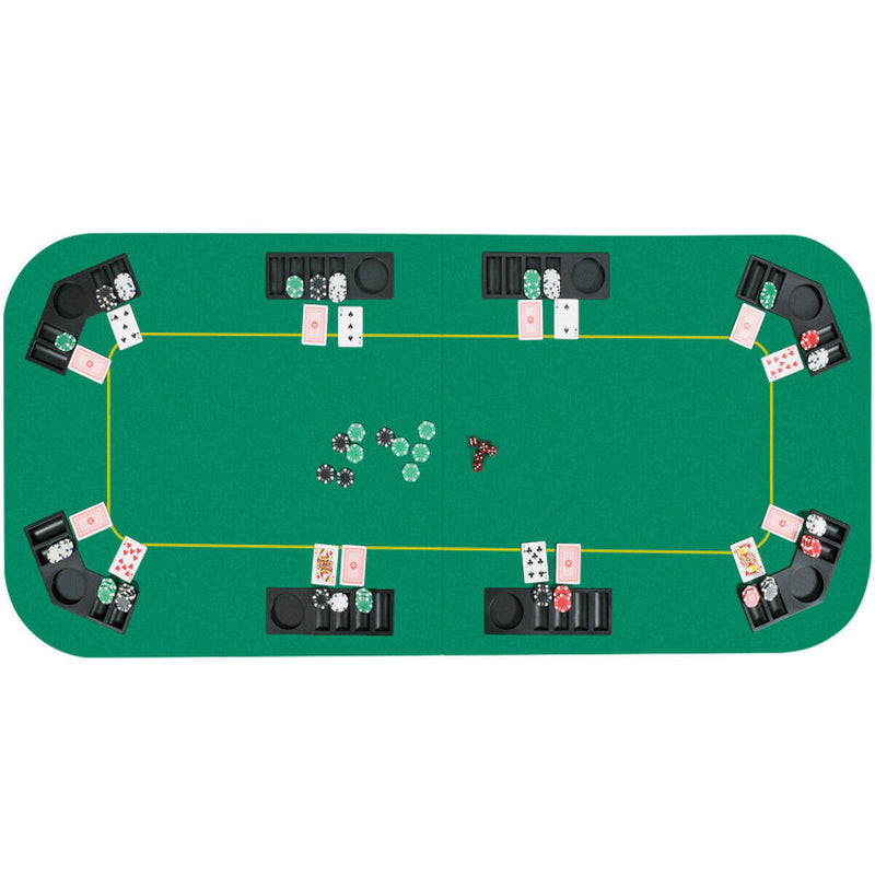 80 Inch X 36 Inch Folding 8 Player Deluxe Texas Poker Table Top with Bag