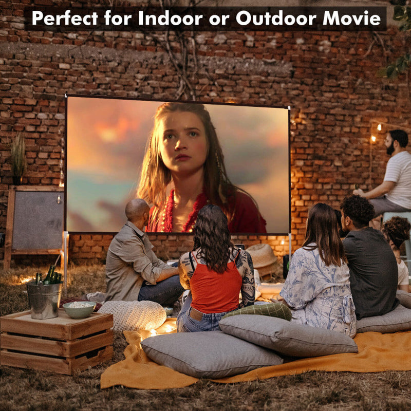 100/120 Inch Portable Projector Screen with Stand and Carry Bag