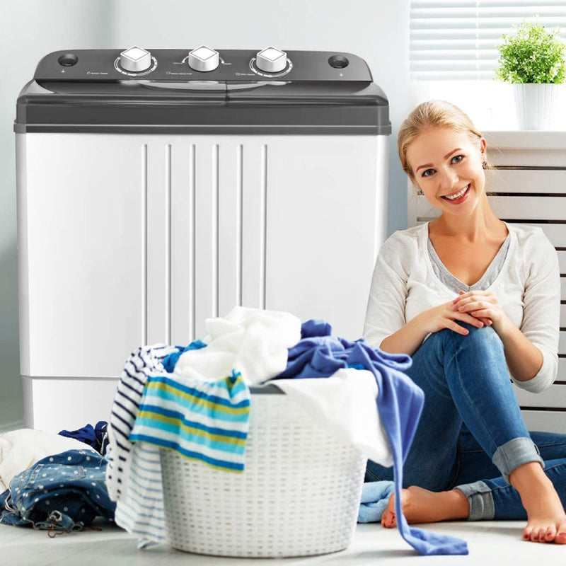 20 Lbs Portable Semi-Automatic Twin-Tub Washing Machine