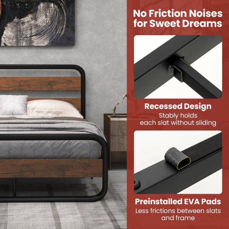 Arc Platform Bed with Headboard and Footboard