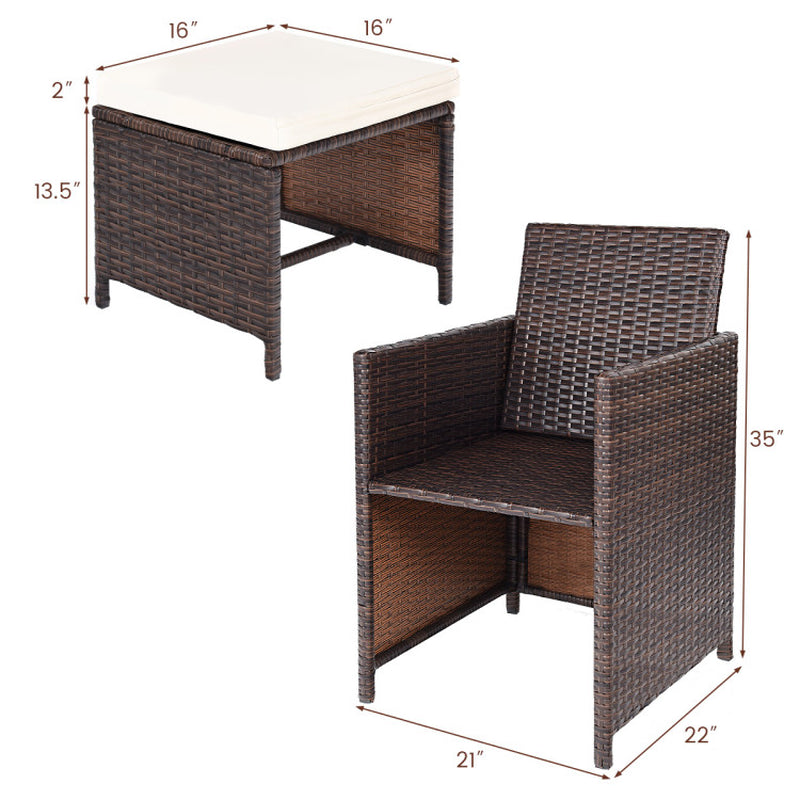 11 Pieces Outdoor Patio Dining Set