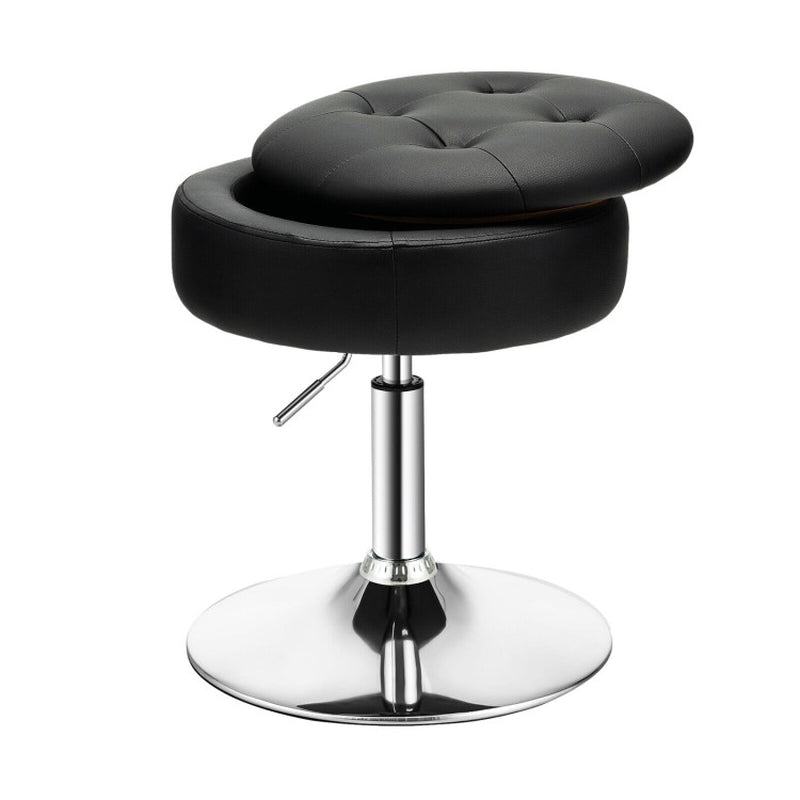 Adjustable 360° Swivel Storage Vanity Stool with Removable Tray