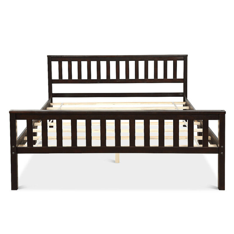 Deluxe Solid Wood Platform Bed with Headboard and Footboard