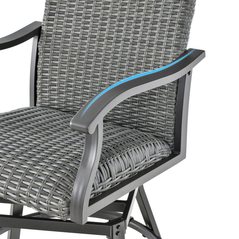 3 Pieces Swivel Bar Set with 4D Air Fiber Cushion