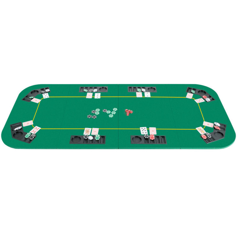 80 Inch X 36 Inch Folding 8 Player Deluxe Texas Poker Table Top with Bag