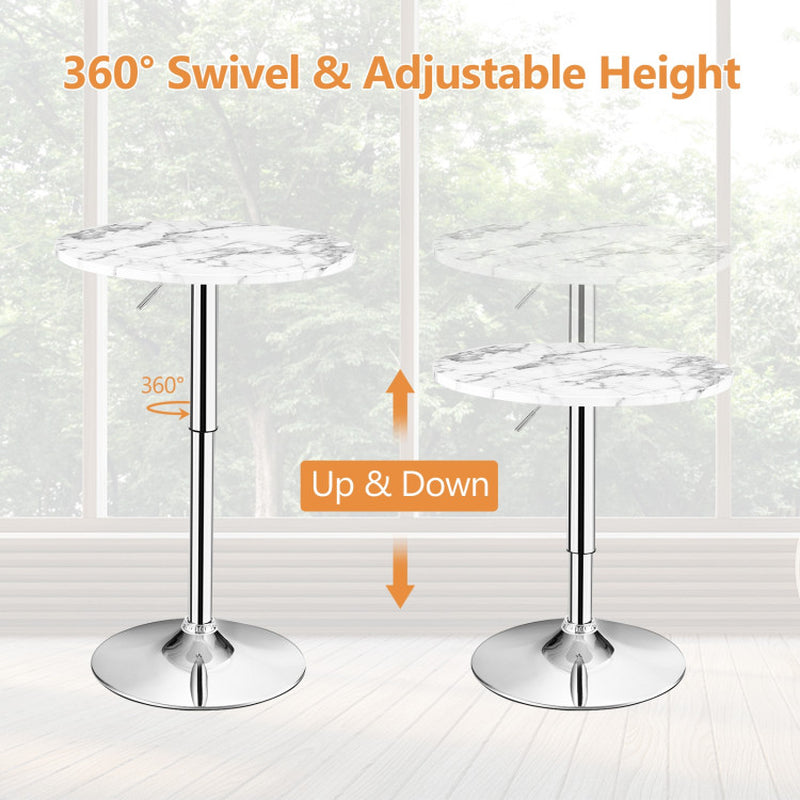 360° Swivel round Pub Table with Height Adjustable