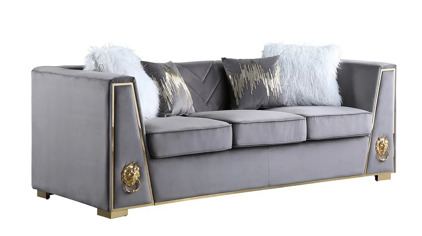 Lion Gray Sofa & Loveseat