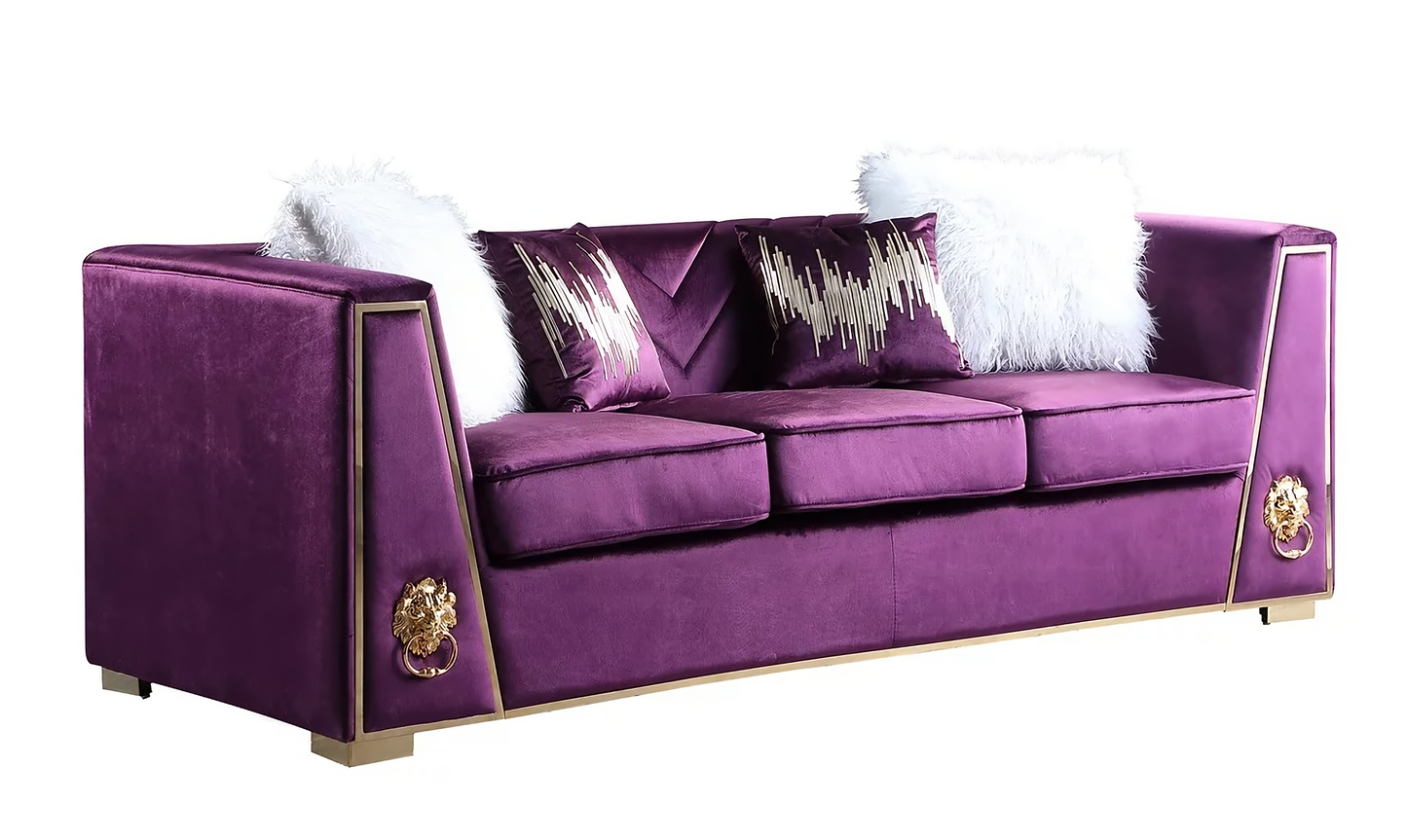 Lion Purple Sofa & Loveseat