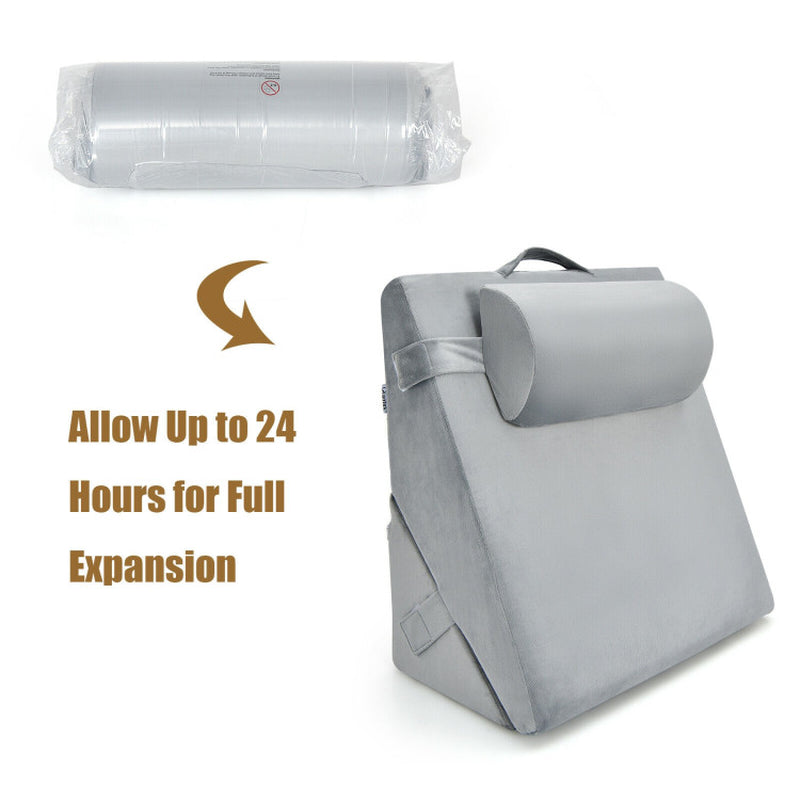Adjustable Memory Foam Incline Pillow with Head Support for Sleeping Reading