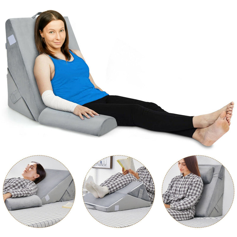 Adjustable Memory Foam Incline Pillow with Head Support for Sleeping Reading