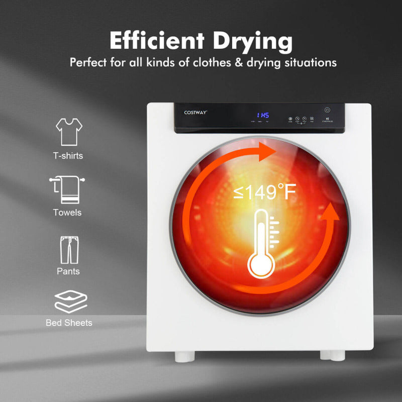 2.6 Cu.Ft Compact Clothes Dryer with Touch Panel and 2 Modes