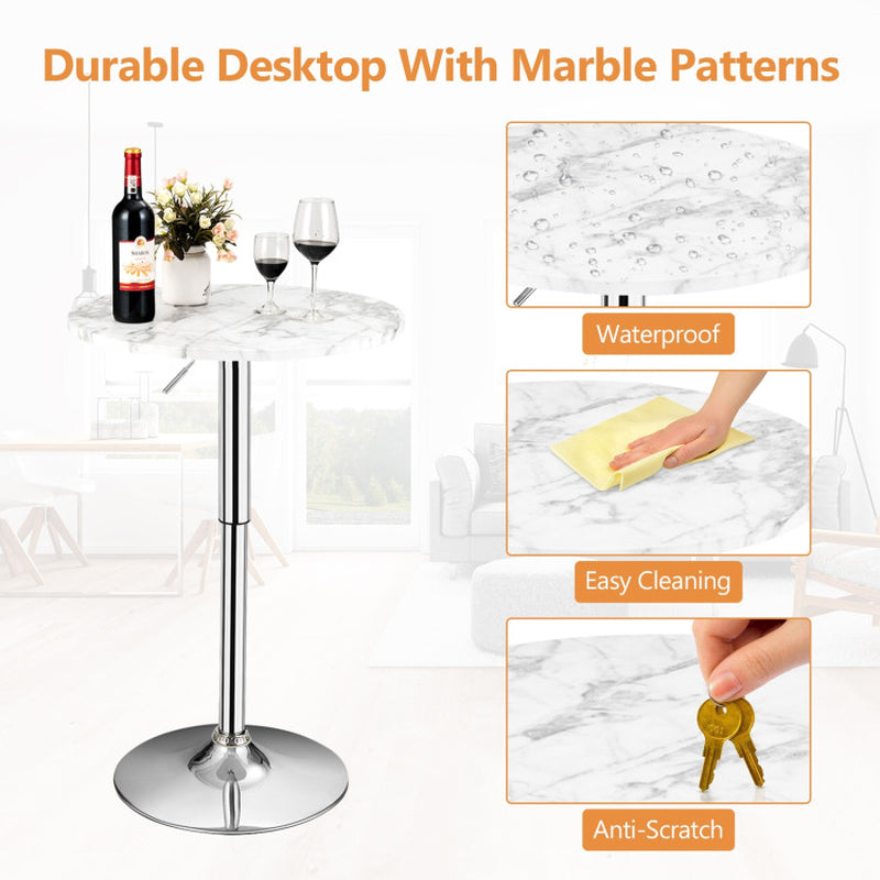 360° Swivel round Pub Table with Height Adjustable