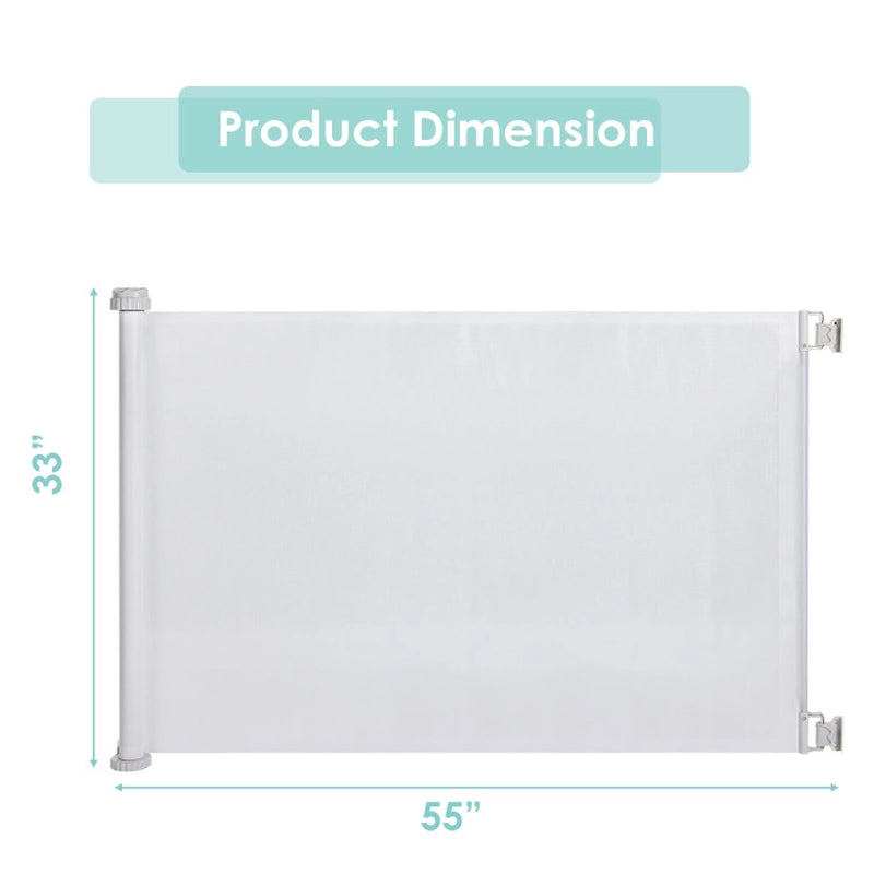 33 Inch Tall Retractable Mesh Safety Gate for Indoor and Outdoor Use