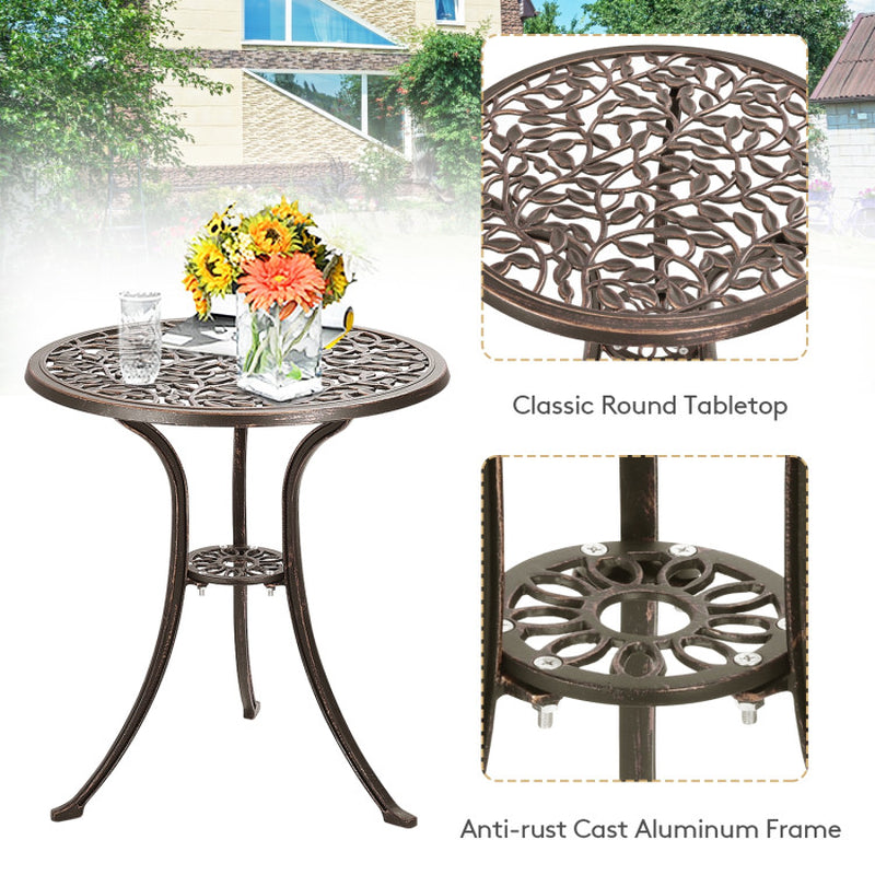 3 Pieces Cast Aluminum Bistro Set