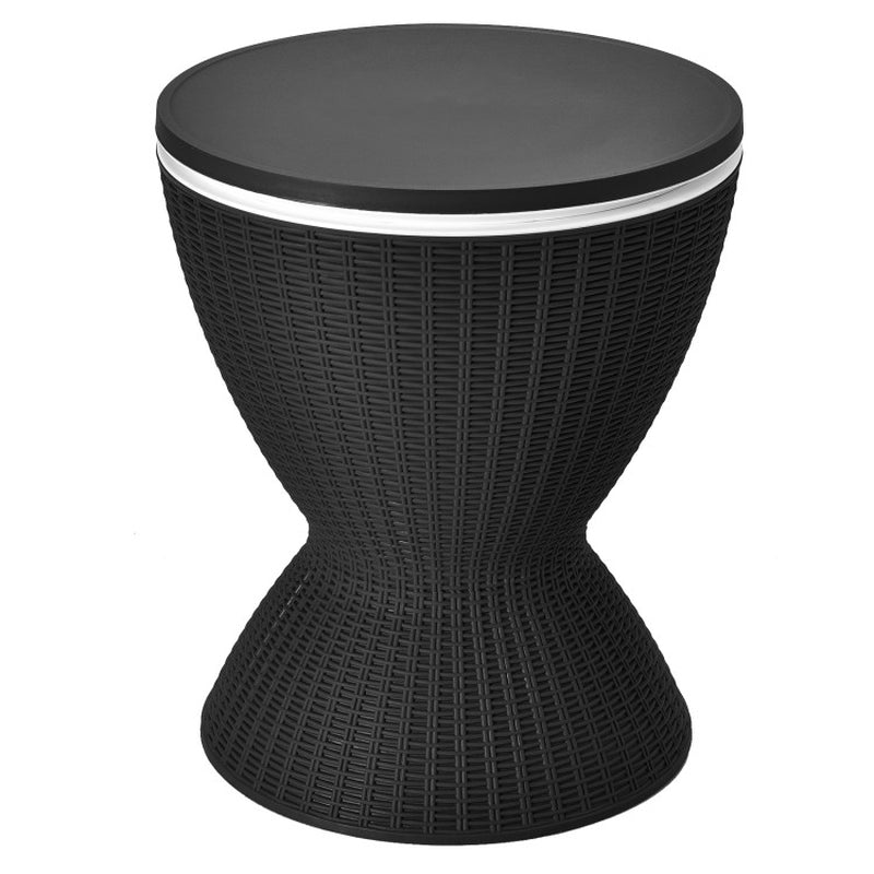 3 Pieces Outdoor Rattan Bar Table with Extendable Tabletop