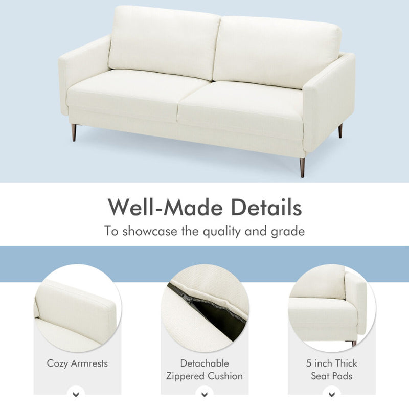 Modern Loveseat with Comfy Backrest Cushions